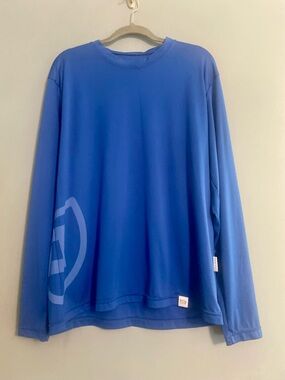 Stormr UV 50+ Crew Neck Blue Side Back Logo Long Sleeve Performance Tee Sz XL